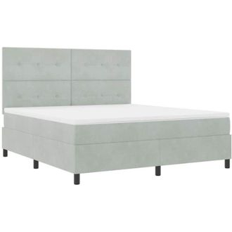 vidaXL Cama Tipo Box Spring Gris Claro 180 X 200 Cm Terciopelo Vidaxl