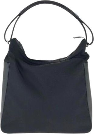 Gucci Pre-owned Nylon/Leather One Shoulder Bag - Dames - Vintage Schoudertas - Zwart - ONE Size - Nylon - Vintage