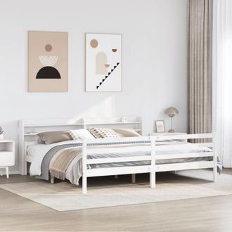 vidaXL Vidaxl - Estructura De Cama Con Cabecero Sin Colch&oacute;n Blanco 200x200 Cm