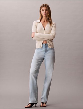 Calvin Klein Jeans Calvin Klein Womens High Rise Straight Jeans - Light/Pastel Blue - 24W x RL