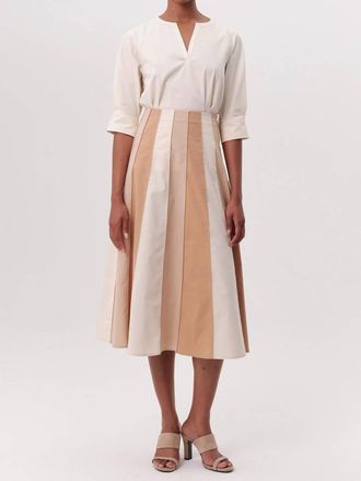 Exquise Nikki Midi Skirt In Khaki
