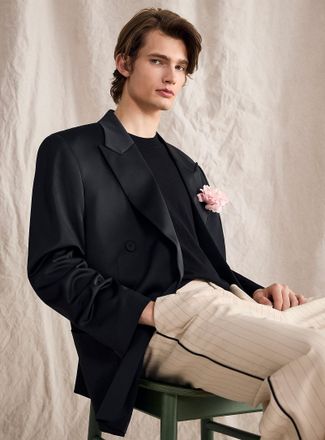 Le 31 Mens Satiny double-breasted jacket Wool-blend fabric by Altinyildiz