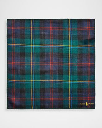 Polo Ralph Lauren Men & apos;s Tartan Wool Pocket Square
