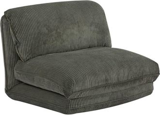 Sweeek Sill&oacute;n convertible de pana gruesa, 1 plaza, verde kaki