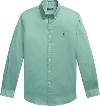 Polo Ralph Lauren Overhemden, Heren, Groen, S, Katoen, Ultra-light Twill Shirt
