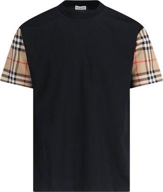 Burberry Check Motif Cotton T-Shirt