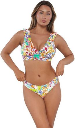 Sunsets Willa Wireless Bikini Swimsuit Top - DD Cup in Botanical Bliss Sandbar Rib at Nordstrom, Size 32