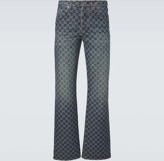 Gucci GG jacquard flared jeans