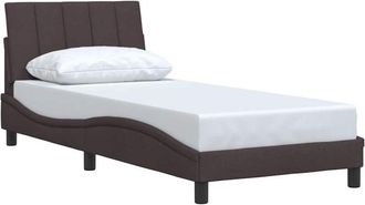 vidaXL Estructura De Cama Sin Colch&oacute;n Tela Marr&oacute;n Oscuro 80x200 Cm Vidaxl