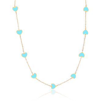 The Lovery Turquoise Heart Station Necklace