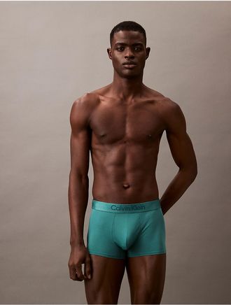 Calvin Klein Mens Microfiber Tech Low Rise Trunk - Green - XL