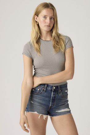Levi's Camiseta Dry Goods - Mujer - M - Negro / Patricia Check Anthracite Night