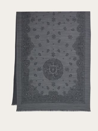 Ferragamo Men Arabesque print stole Grey