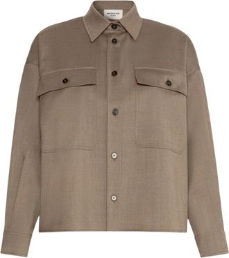 Max Mara Stretch Wool Shirt Jacket - Dames - Zomerjassen - Bruin - 2XS - Wol - Jassen