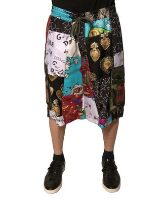 Dolce & Gabbana Multicolor Patchwork Cargo Bermuda Mens Shorts