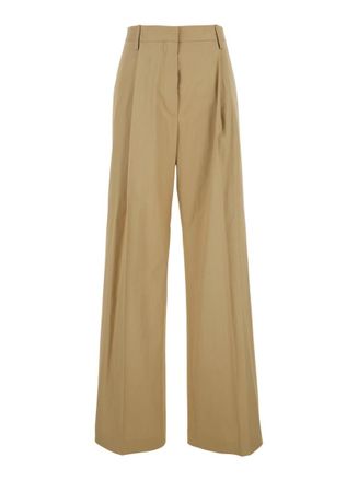Dries Van Noten Beige Relaxed Pleated Pants