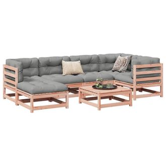 Berkfield Home 7 Piece Garden Sofa Set Solid Wood Douglas Fir in Brown