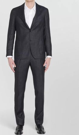 Lardini single breasted wool blend suit straight leg