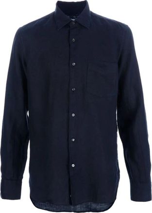 Aspesi Zijden & Nylon Shirt - Heren - Casual Overhemden - Blauw - 3XL - Nylon - Overhemden