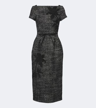 Erdem Embroidered wool-blend midi dress