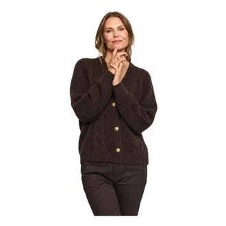 2-Biz Lc3505 2-Way Ritssluiting Vest - Dames - Truien - Bruin - Maat: L/Xl