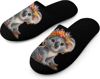 Generic Cute Animal Koala Mens Slippers Warm Non-Slip Houes Shose Spa Slipper for Home Bedroom