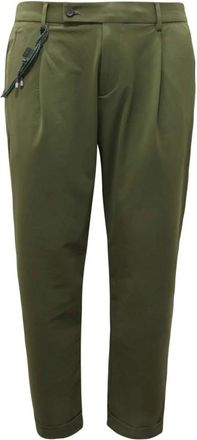 Berwich Groene Retro Tech Broek - Heren - Slim Fit Broeken - Groen - L - Nylon - Broeken
