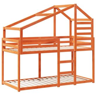 Berkfield Home Beautiful Bunk Bed without Mattress Wax Brown 80x200 cm Solid Woo