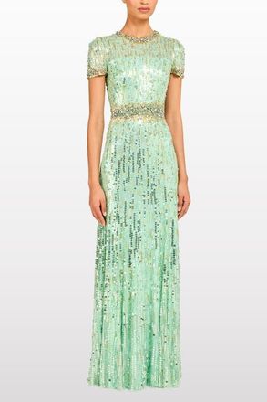 Jenny Packham Celeste Maxi Dress in Mint Julep at Nordstrom, Size 8 Uk
