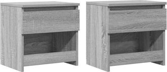 vidaXL Vidaxl - Bedside Cabinets 2 pcs Grey Sonoma 40x30x39 cm Engineered Wood
