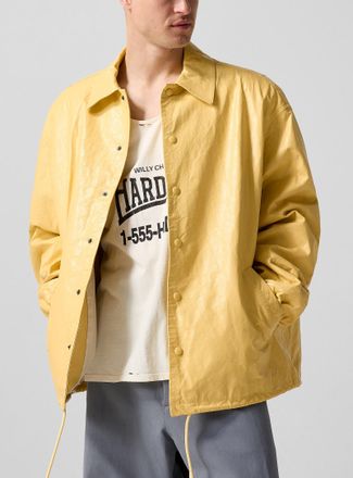 Willy Chavarria Mens Cracked leather trainer jacket