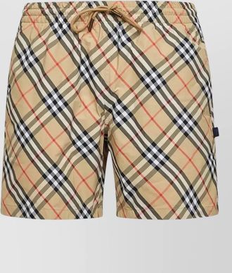 Burberry check pattern swim shorts back pocket