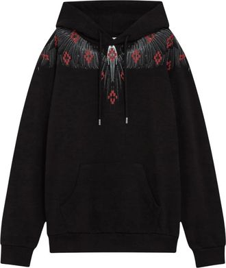 Marcelo Burlon Hoodie - Heren - Hoodies - Zwart - M - Katoen - Hoodies & sweatvesten