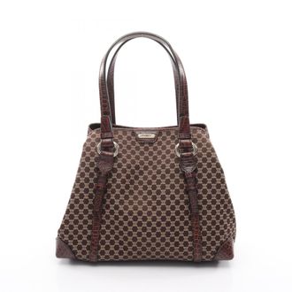 Celine Brown Canvas Leather Handbag Tote Bag (Pre-Owned)