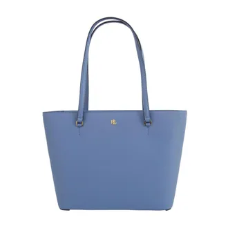 Ralph Lauren Tassen, Dames, Blauw, ONE Size, Leer, Karly Tote