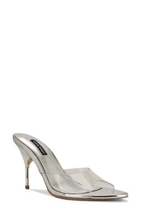Nine West Vella Pointed Toe Slide Sandal in Clear Silver at Nordstrom, Size 5.5