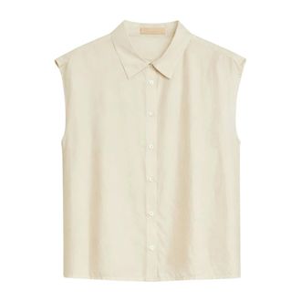 iBlues Shirts, female, Beige, Size: M Sleeveless Silk Shirt