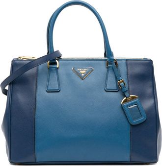Prada Pre-owned Prada Medium Bicolor Saffiano Lux Galleria Double Zip Satchel NL3W4MXT8CK4A7FL