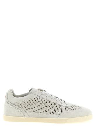 Kiton Light Grey Perforated Sneakers
