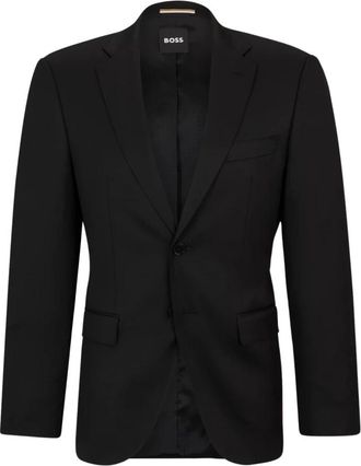 HUGO BOSS Regular Fit Jas - Heren - Blazers - Zwart - 7XL - Wol - Jassen