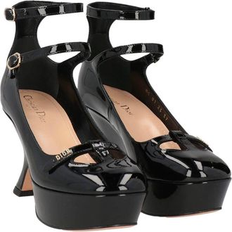 Dior Black Patent Leather MaryJane Platform Pumps Size 41