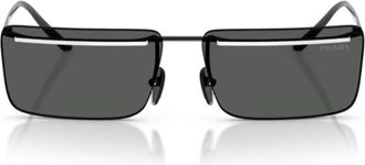 Prada Black Prada PR C53s Rimless Metal Sunglasses