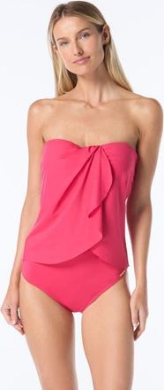 Vince Camuto Draped Bandeau Tankini Top in Geranium at Nordstrom, Size X-Small