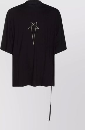 Rick Owens graphic print short sleeve tie detail top