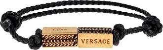 Versace Bracciale in Pelle Axis - - Accessories - Donna - Nero - ONE SIZE