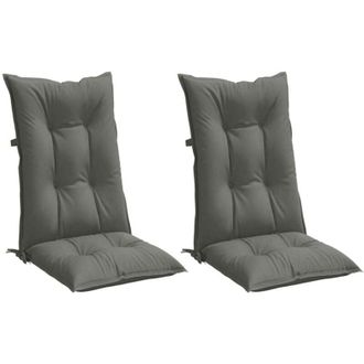 vidaXL Cojines Para Silla Respaldo Alto 2 Uds Tela Gris Oscuro Melange Vidaxl