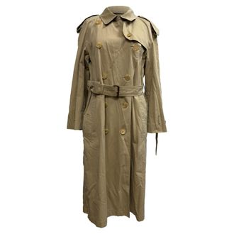 Burberry Burberry Dubbellaagse Gecinstructeerde Trenchcoat in Beige Katoen