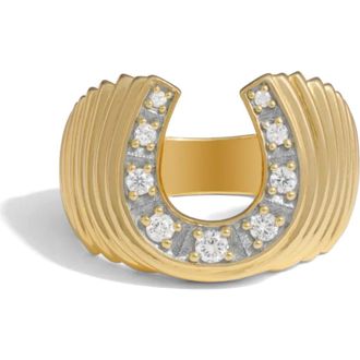 Awe Inspired Lucky Horseshoe Signet Ring in 14K Gold Vermeil at Nordstrom, Size 10