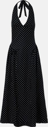 Faithfull The Brand La Cala polka-dot halterneck linen midi dress