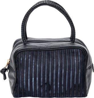 Loewe Navy Mesh Canvas Mini Mesh Handbag (Authentic Pre-Loved)
